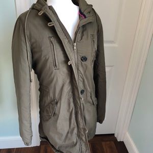 AMERICAN EAGLE Dark Green Coat- Cargo Style